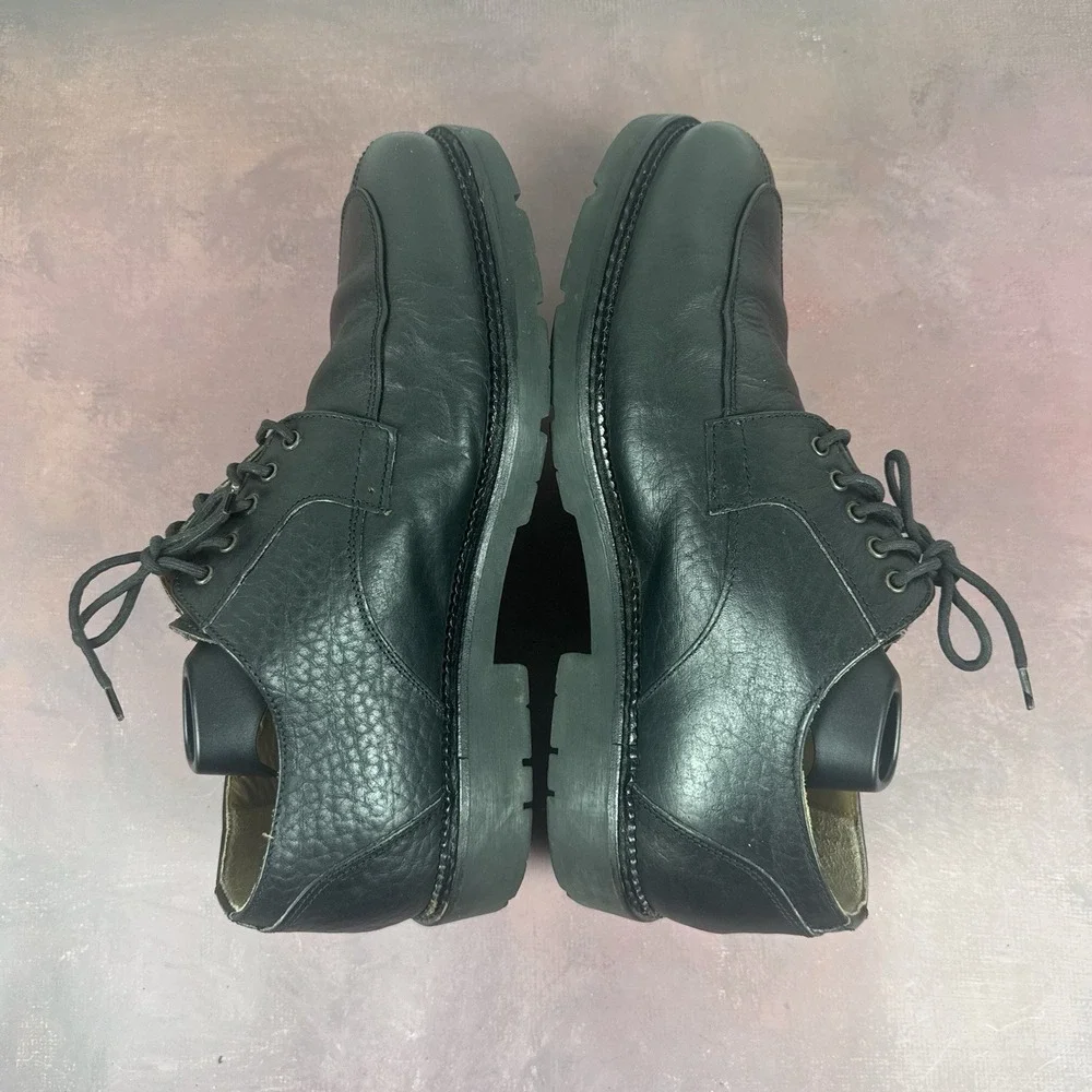 H.S. TRASK‎ Men's 10.5 Bison Leather Oxford Shoes Lace-up Black